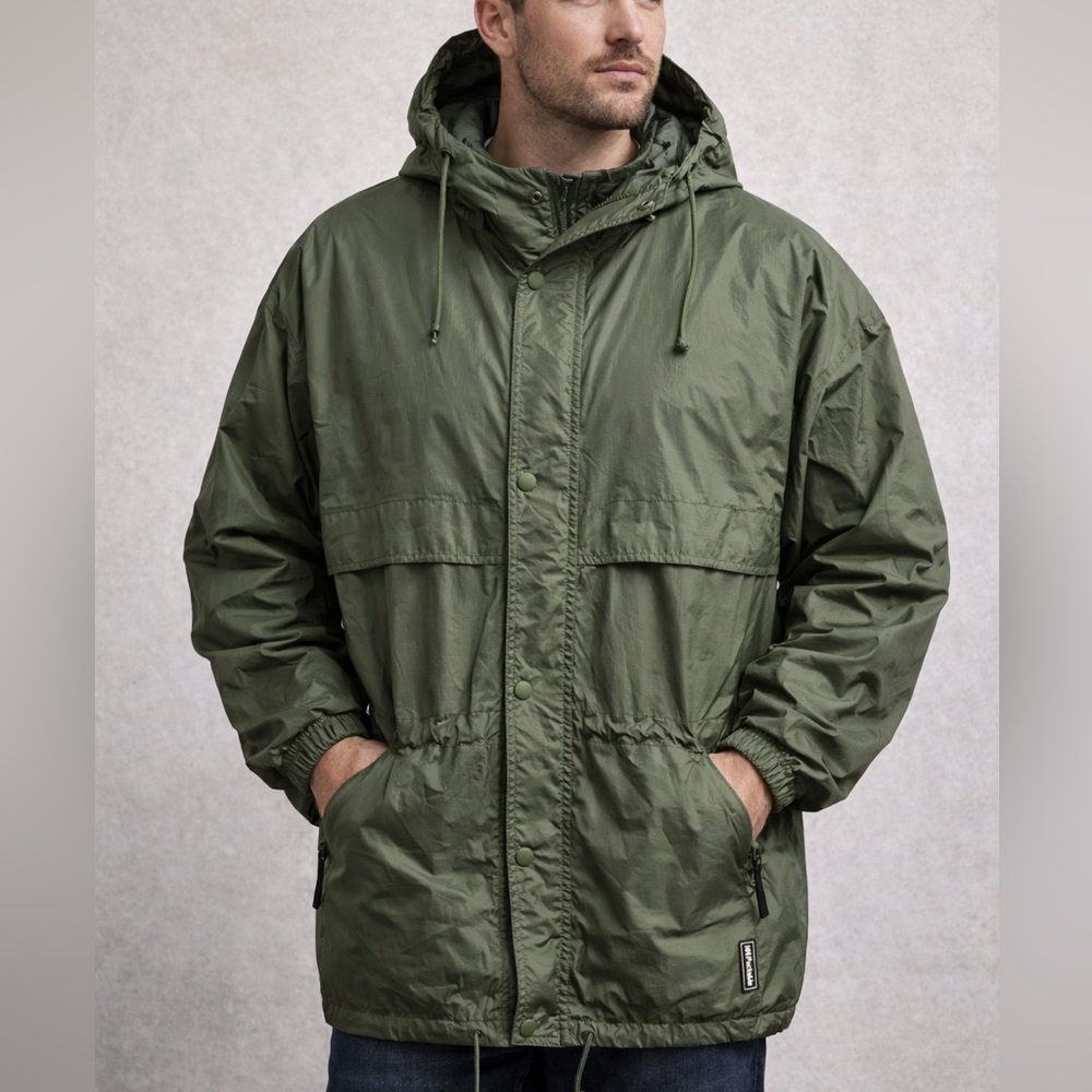 Helly Hansen Olive Raincoat Packable Windbreaker … - image 1